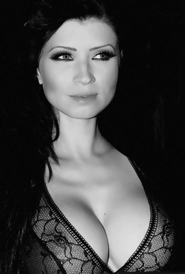 What a sight, Lilly Roma in black and white!
